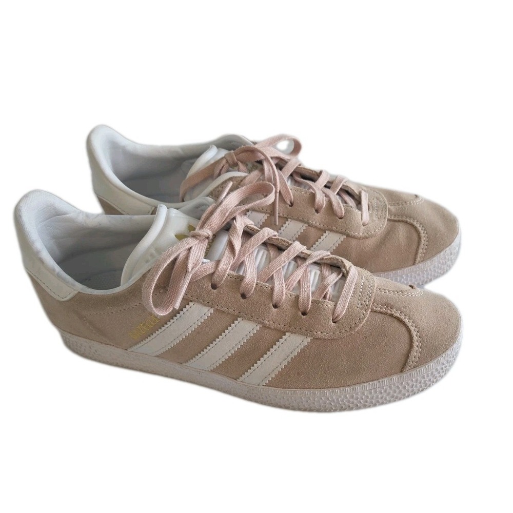 Adidas Gazelle Women's 6 Sneakers Halo Blush Rose & White Classic Suede Gold - Picture 12 of 13